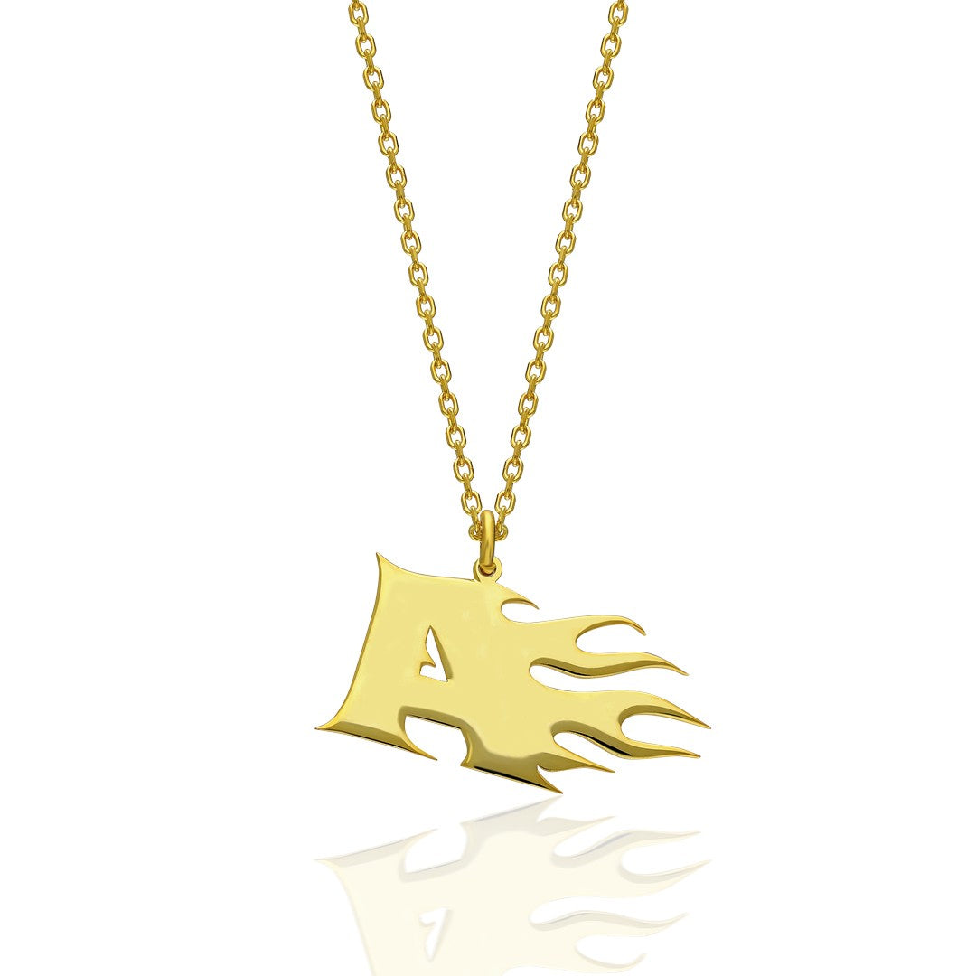 Alevli Harfli Kolye - 925 GÜMÜŞ