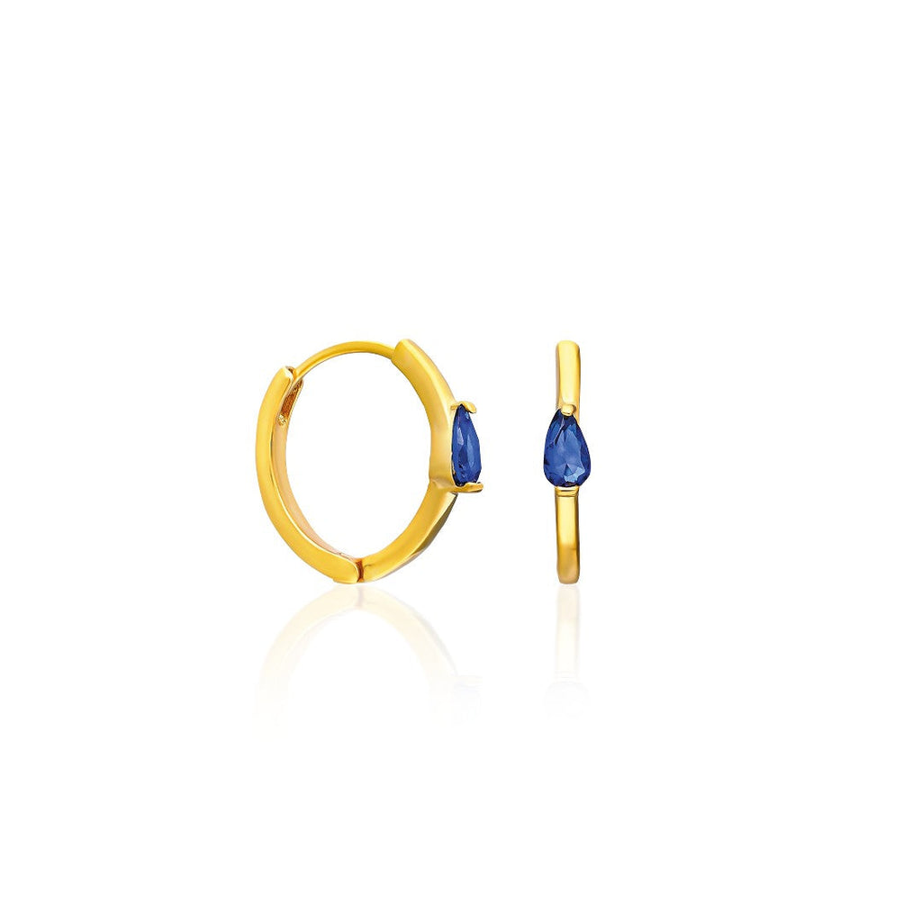 Lacivert Taşlı Damla Küpe - 925 GÜMÜŞ