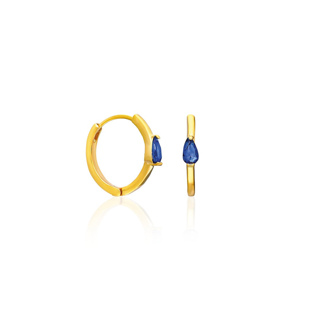 Lacivert Taşlı Damla Küpe - 925 GÜMÜŞ