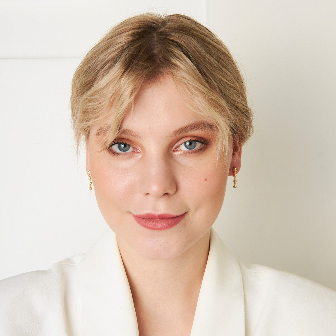 Zirkon Taşlı  Küpe - 925 GÜMÜŞ