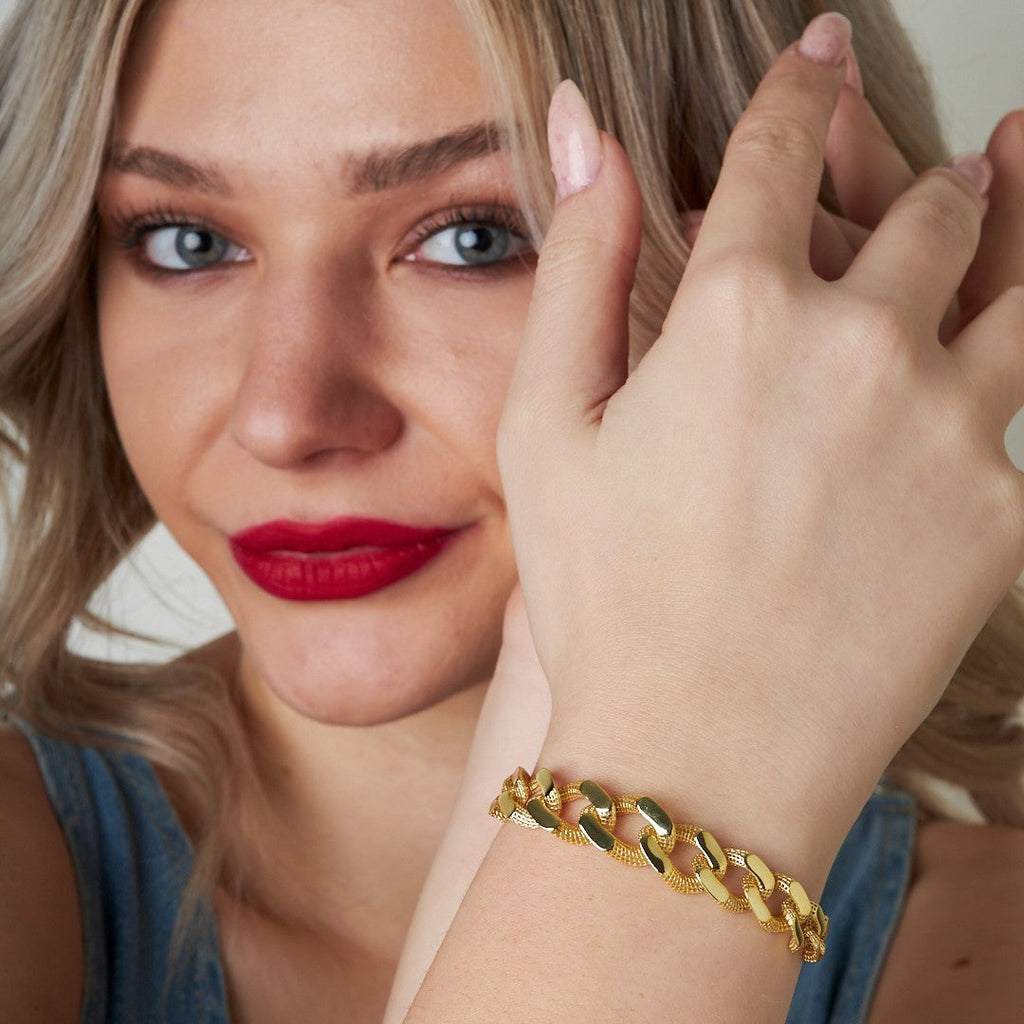 Motifli Gurme Bileklik - 925 GÜMÜŞ