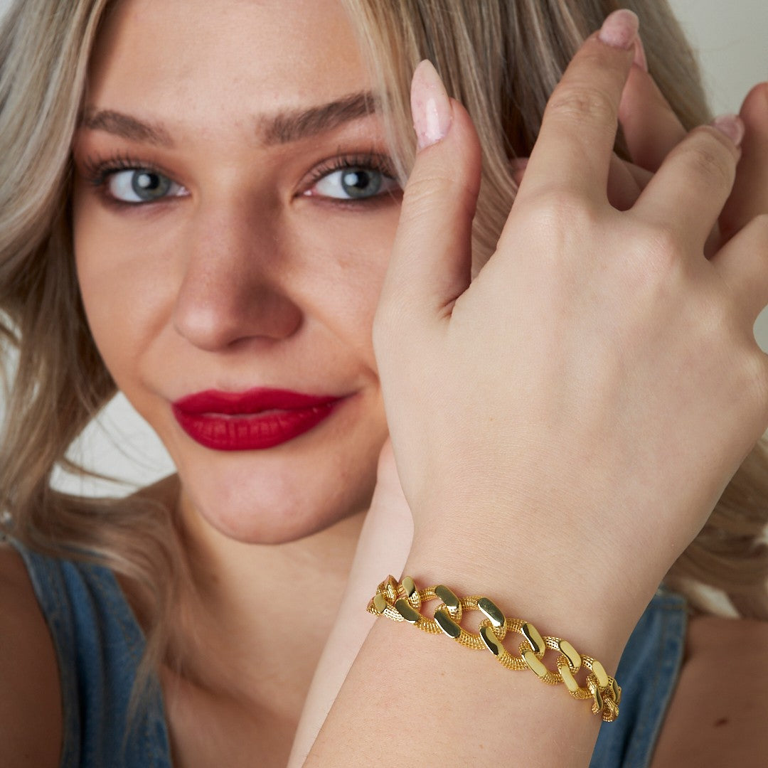 Motifli Gurme Bileklik - 925 GÜMÜŞ