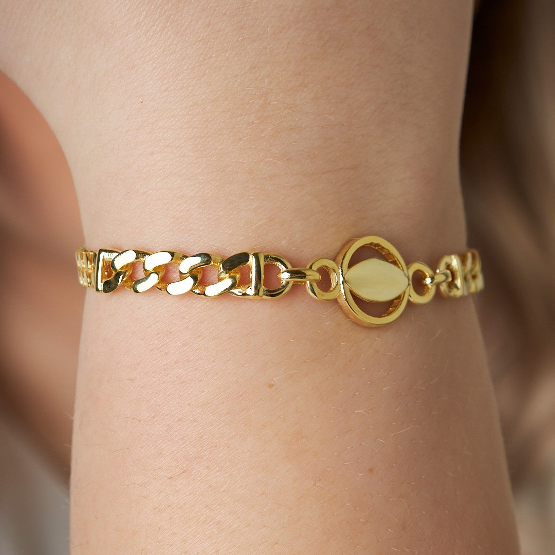 Halka Şeklinde Zincir Bileklik - 925 GÜMÜŞ