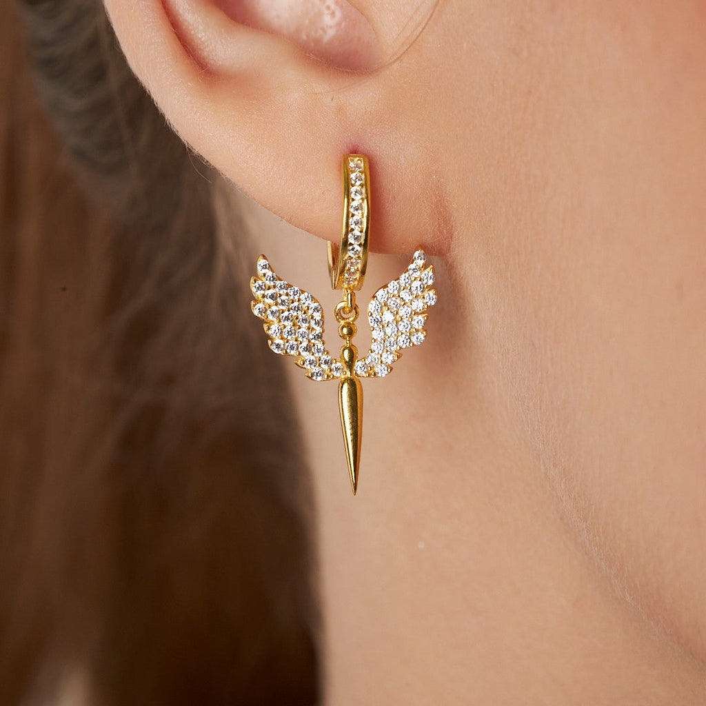 Mikail Melek Küpesi - 925 GÜMÜŞ