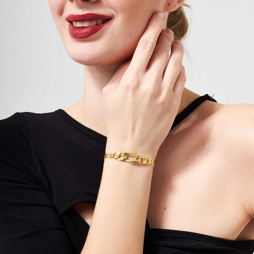 Bağlantılı Gurme Zincir Bileklik - 925 GÜMÜŞ