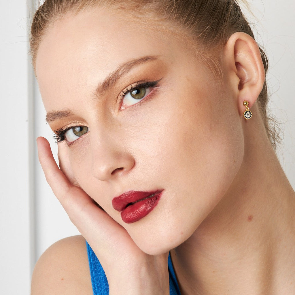 Sallantılı Nazar Küpe - 925 GÜMÜŞ