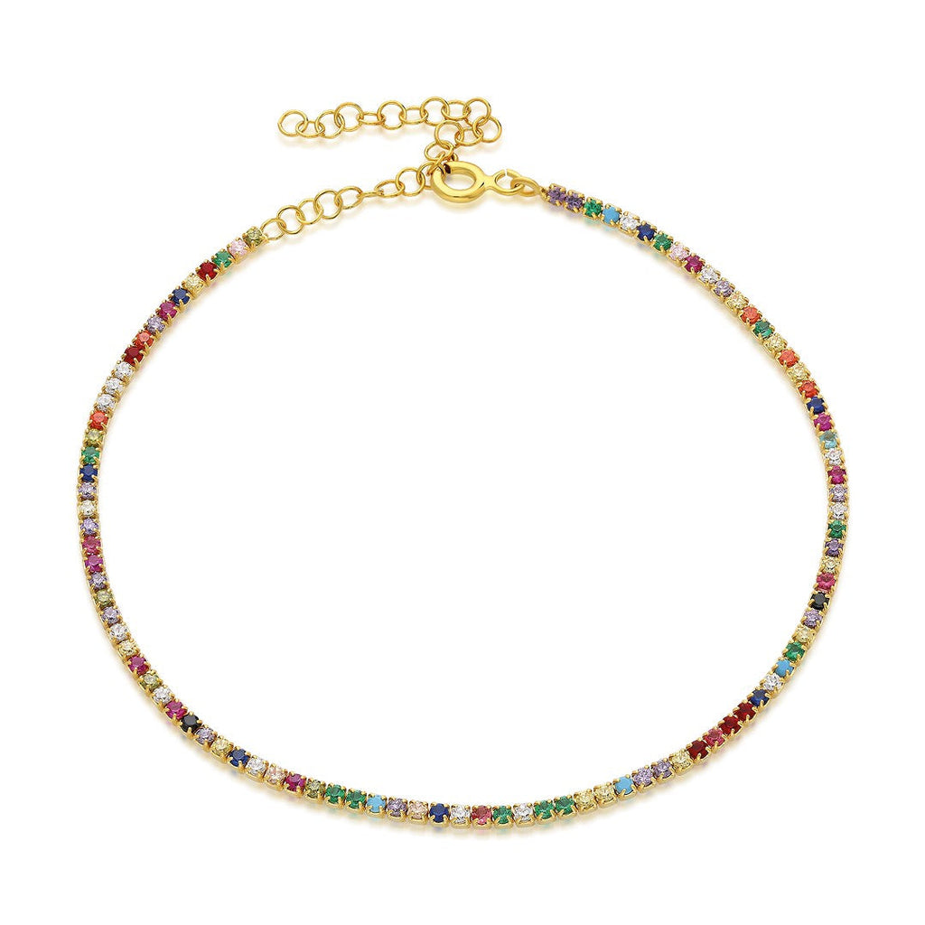 Renkli Taşlı Su Yolları Bileklik - 925 GÜMÜŞ