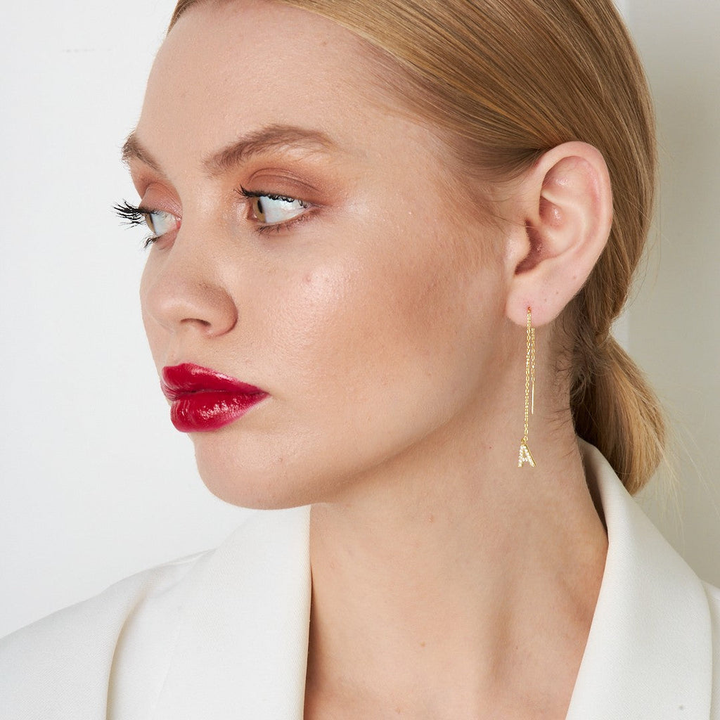 Zirkon Taşlı Sallantı Küpe - 925 GÜMÜŞ