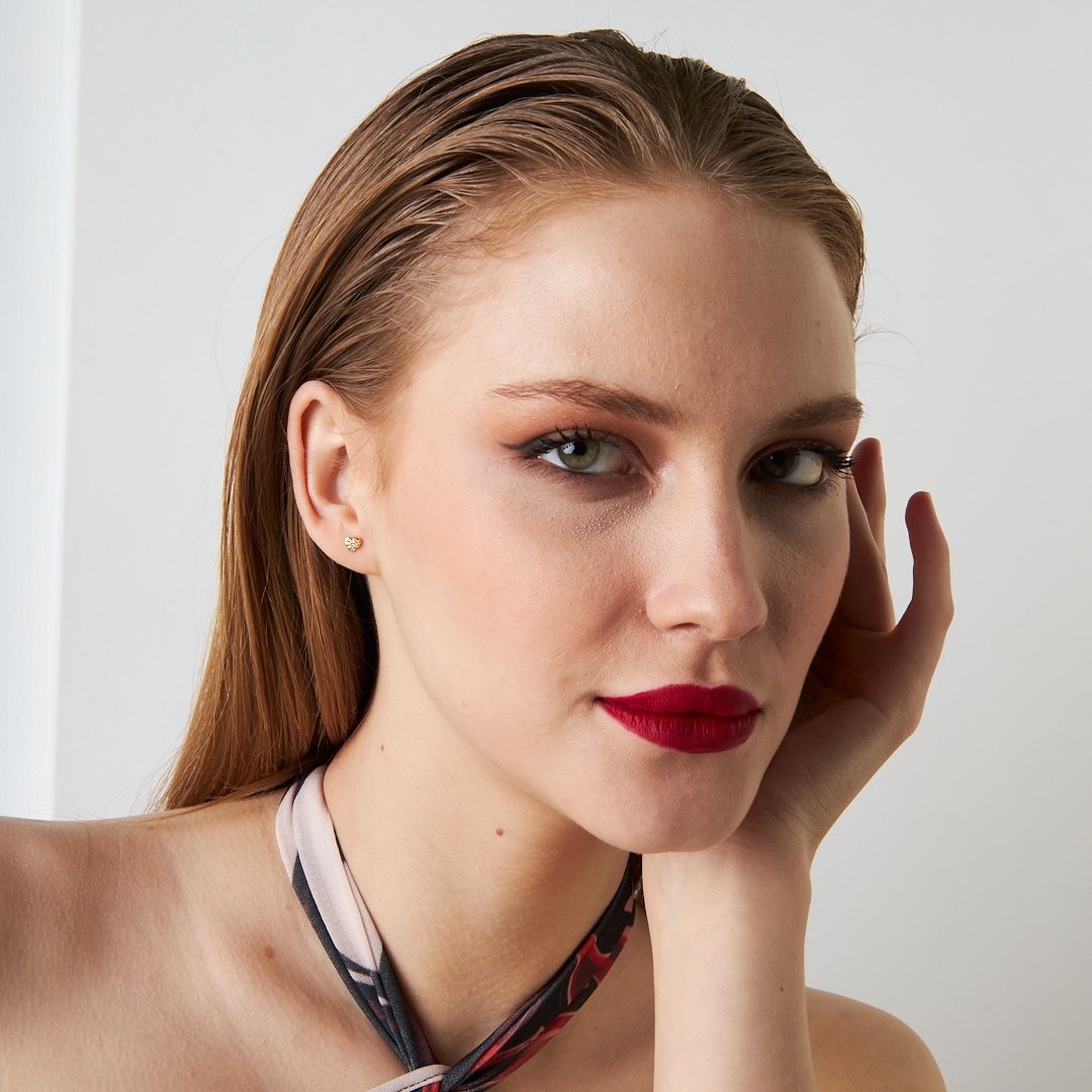 Taşlı Kalp Piercing - 925 GÜMÜŞ