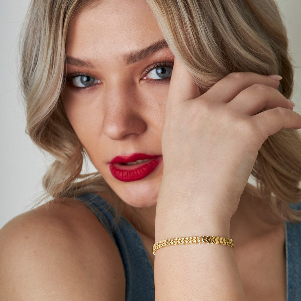 Yarım Taş Başak Bileklik - 925 GÜMÜŞ