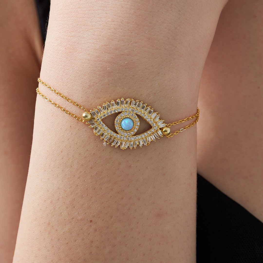 Renkli Taşlı Göz Set - 925 GÜMÜŞ