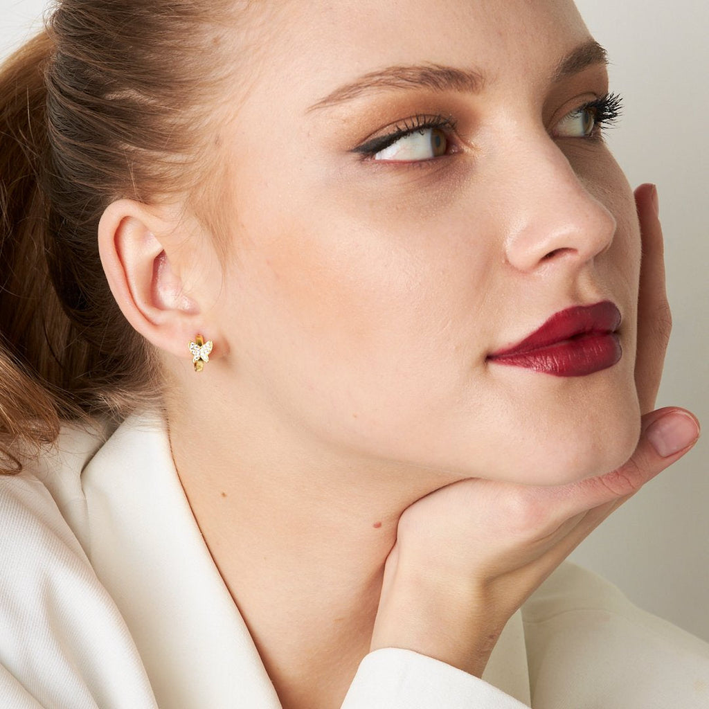 Kelebek Halka Küpe - 925 GÜMÜŞ