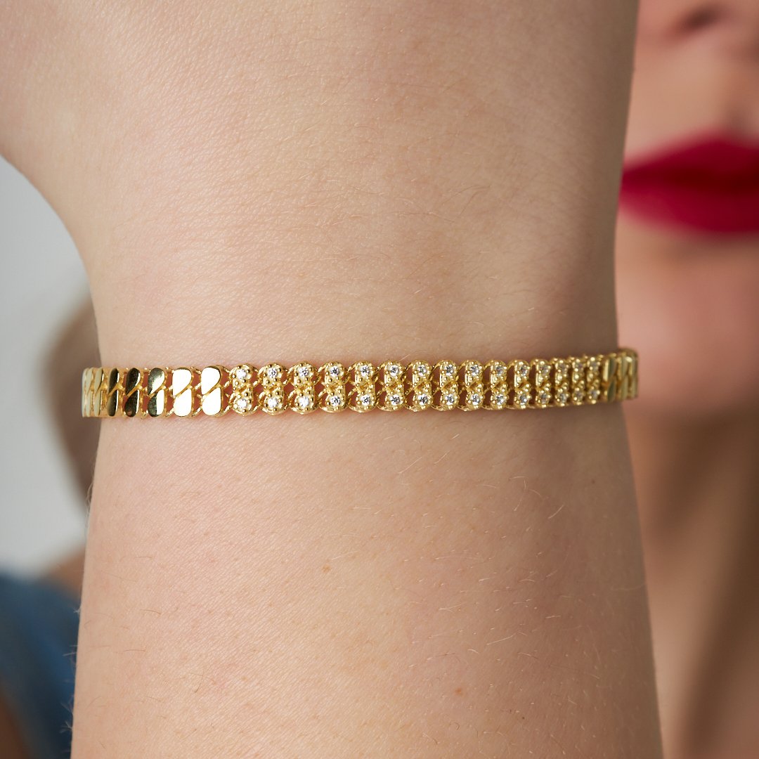 Su Damlası Zincir Bileklik - 925 GÜMÜŞ