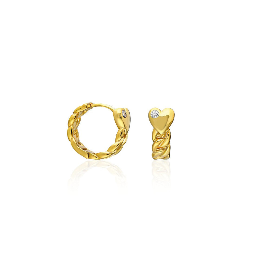 Tek Taşlı Büküm Küpe - 925 GÜMÜŞ