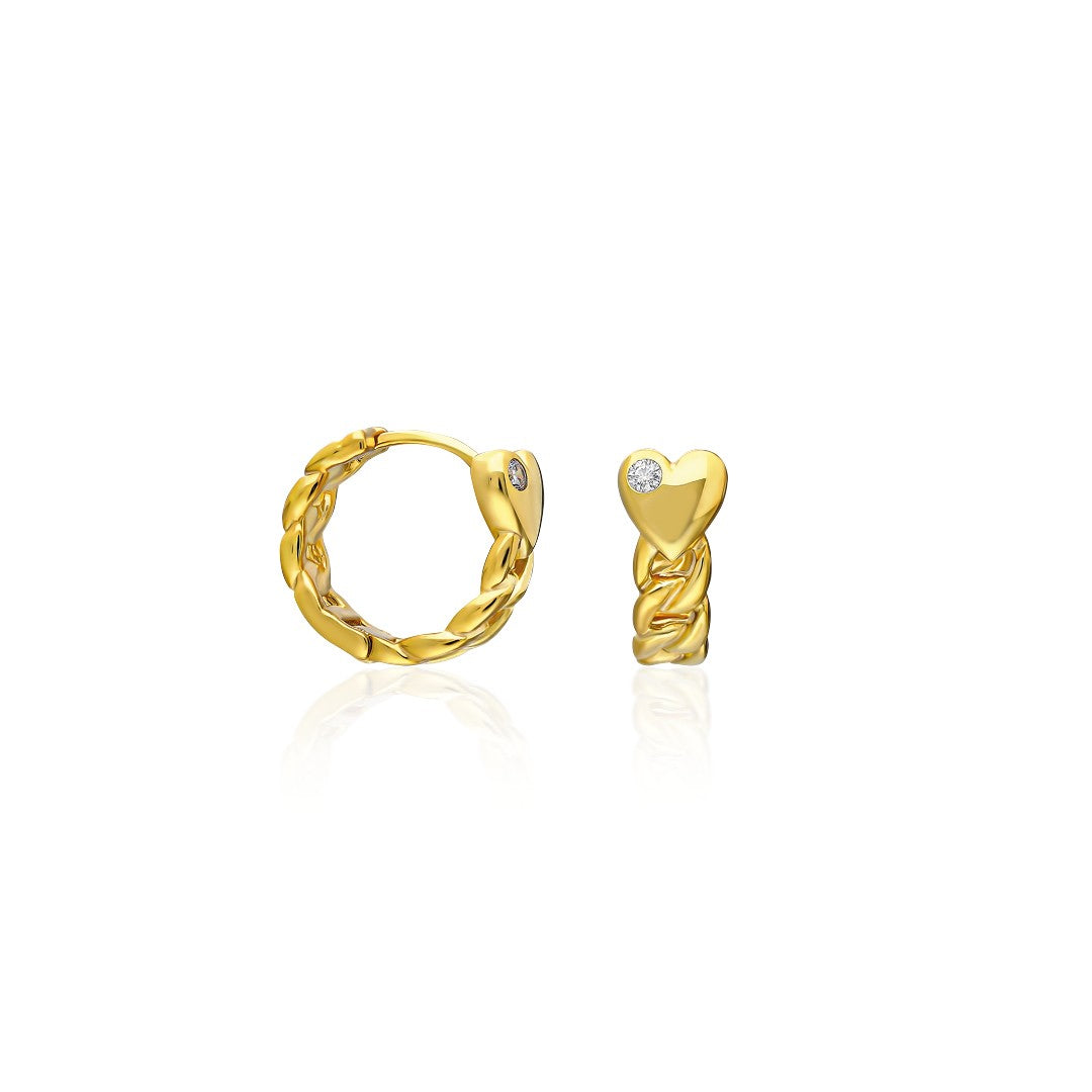 Tek Taşlı Büküm Küpe - 925 GÜMÜŞ