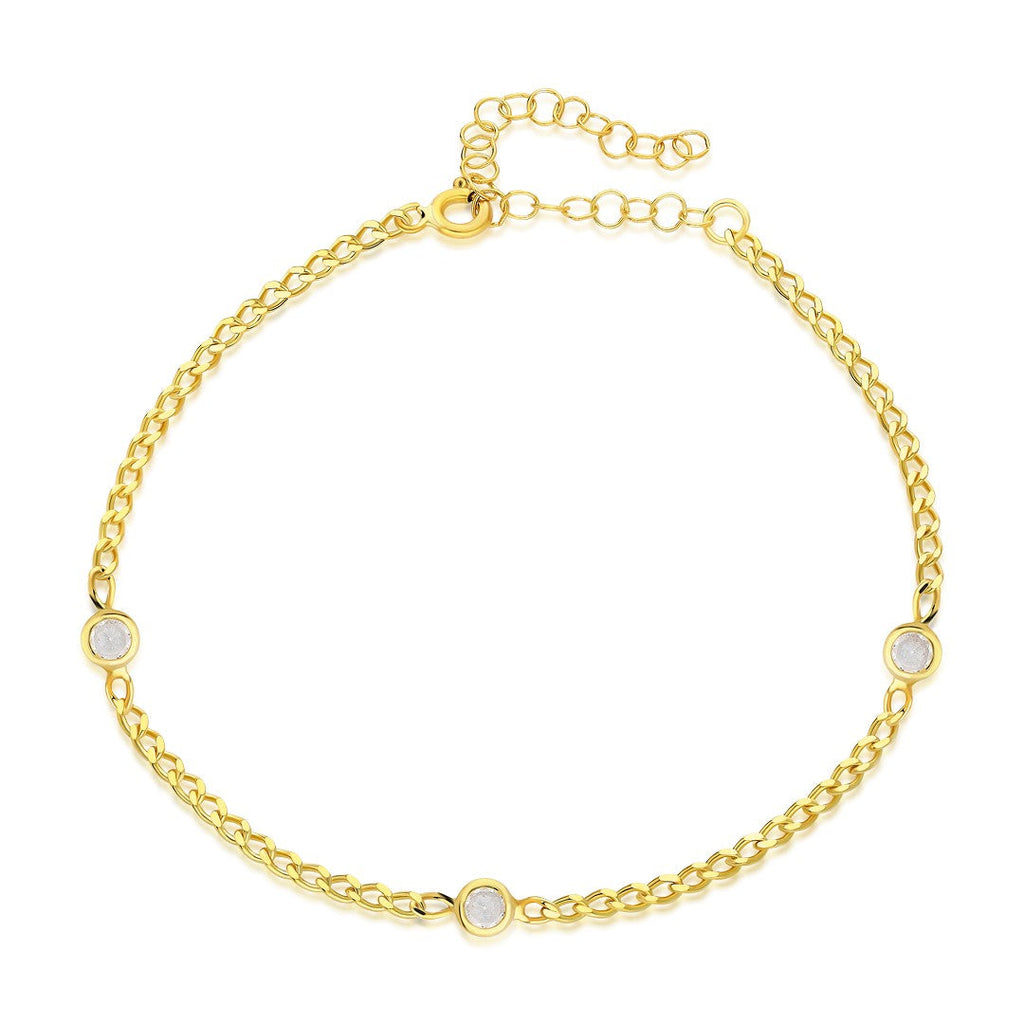 Küçük Taşlı Zincir Bileklik - 925 GÜMÜŞ