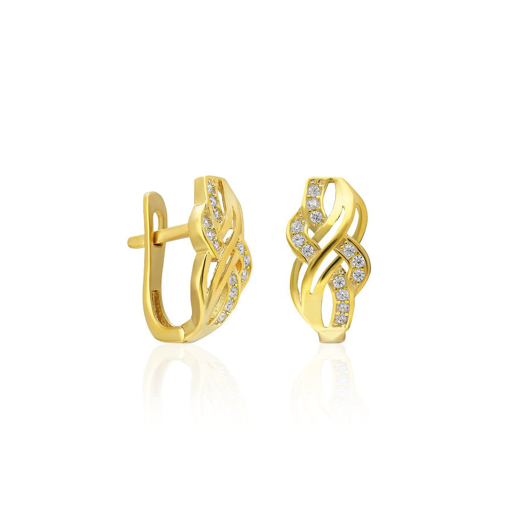 Sarmaşık Model Taşlı Küpe2 - 925 GÜMÜŞ