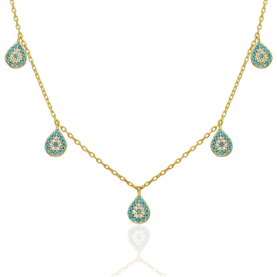 Beş Katlı Su Damlası Kolye - 925 GÜMÜŞ