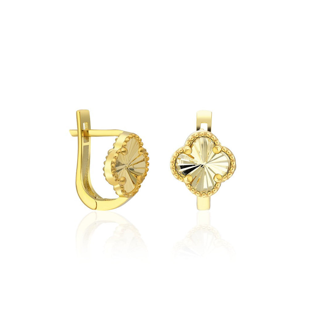 Parlak Yonca Küpe - 925 GÜMÜŞ