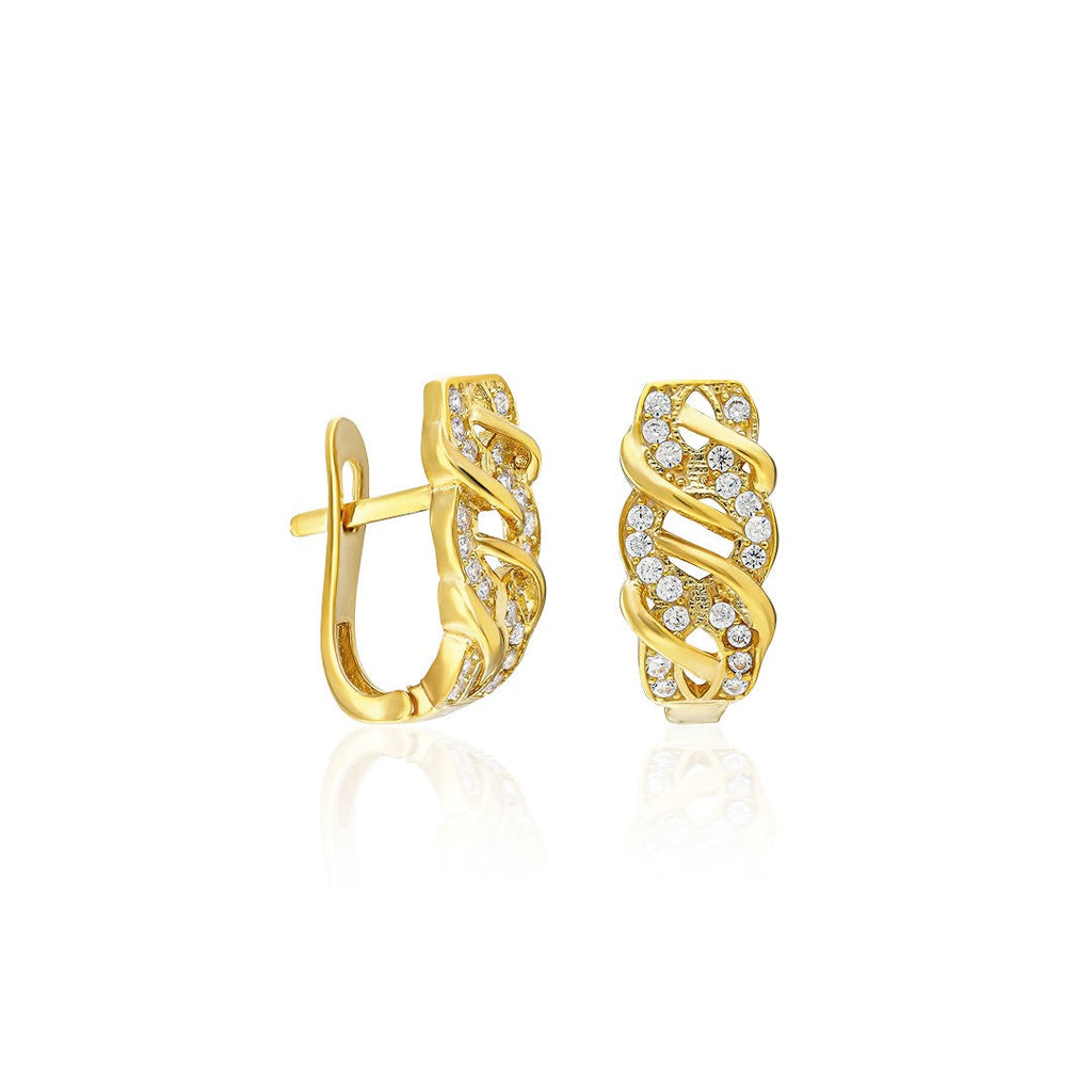 Sarmaşık Model Taşlı Küpe - 925 GÜMÜŞ