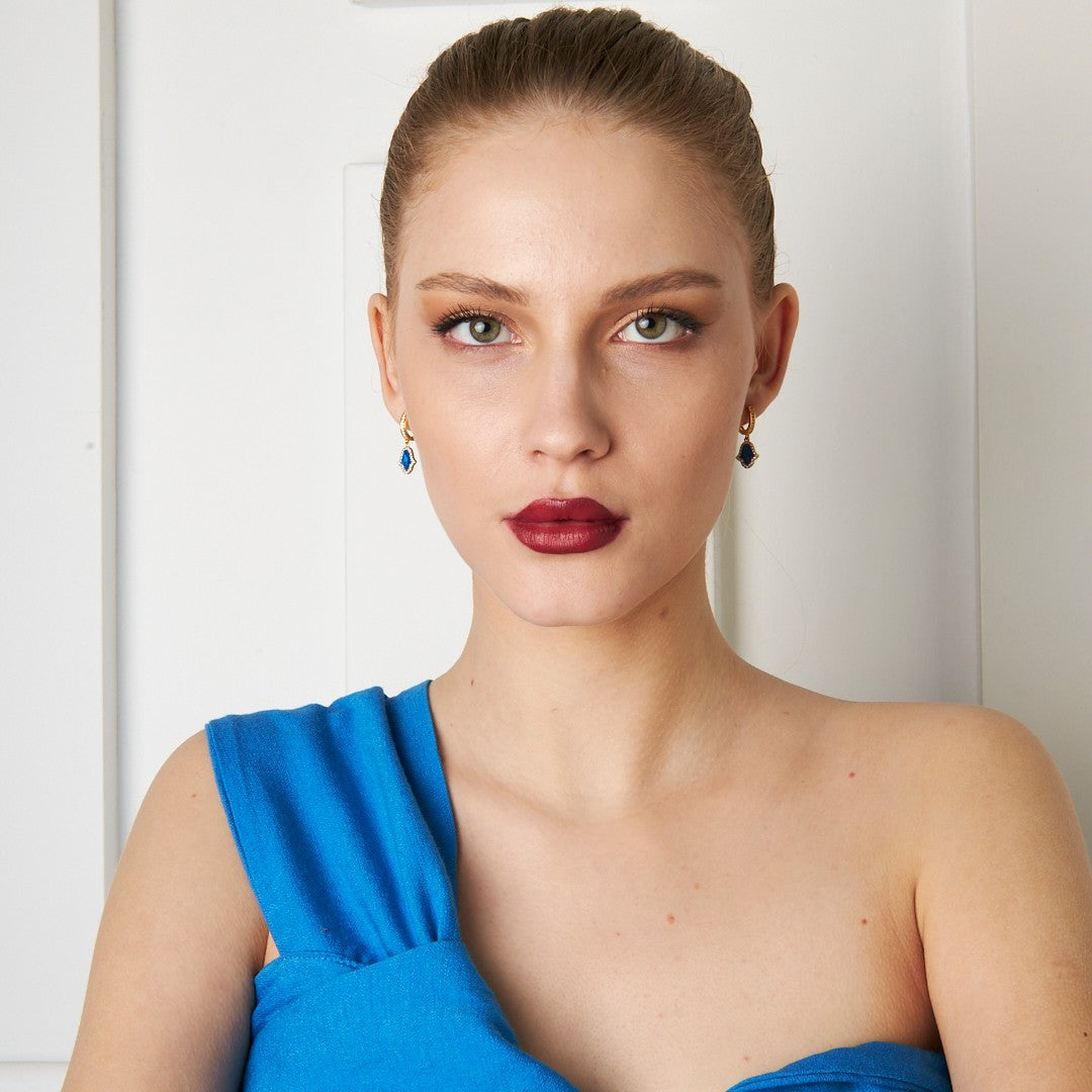 Fatma'nın Zirkon Taşlı El Küpesi - 925 GÜMÜŞ