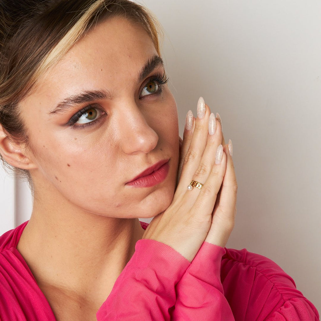 İnci Sallantı Yüzük - 925 GÜMÜŞ