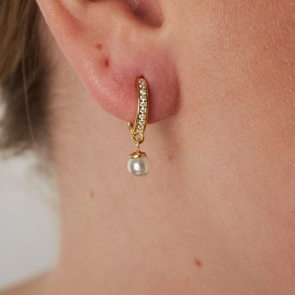 İncili Zirkon Küpe - 925 GÜMÜŞ