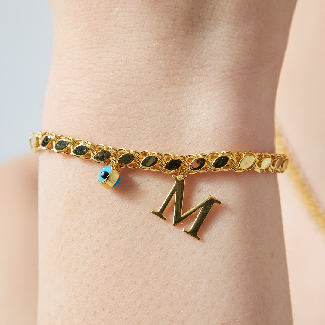 Harfli Pullu Zincir Set - 925 GÜMÜŞ