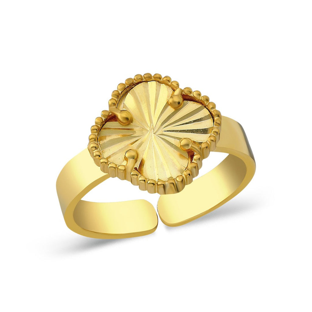 Parlak Yonca Yüzüğü - 925 GÜMÜŞ