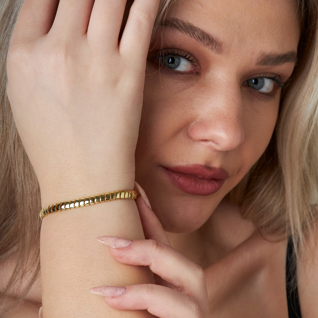 Balıksırtı Taşsız Bileklik - 925 GÜMÜŞ