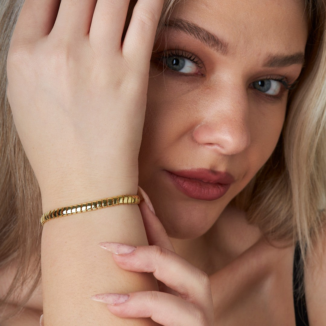 Balıksırtı Taşsız Bileklik - 925 GÜMÜŞ