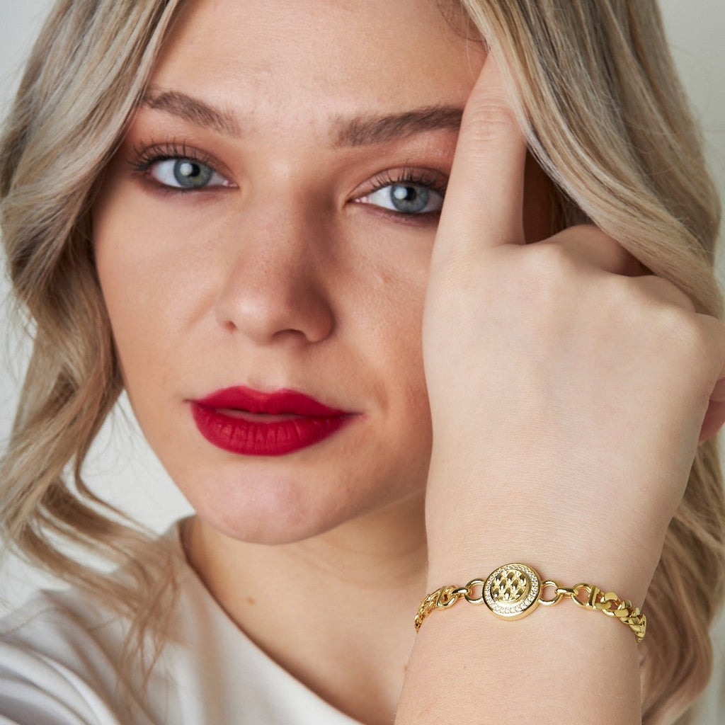 Yuvarlak İki Zincirli Model Bileklik - 925 GÜMÜŞ