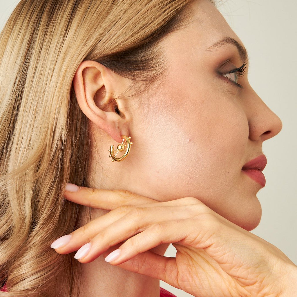 Yuvarlak Çark Küpe - 925 GÜMÜŞ