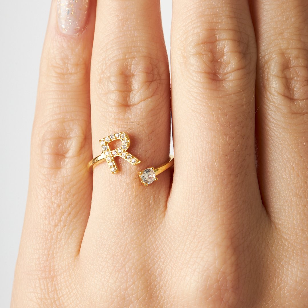 Tek Taşlı Mektup Yüzüğü - 925 GÜMÜŞ