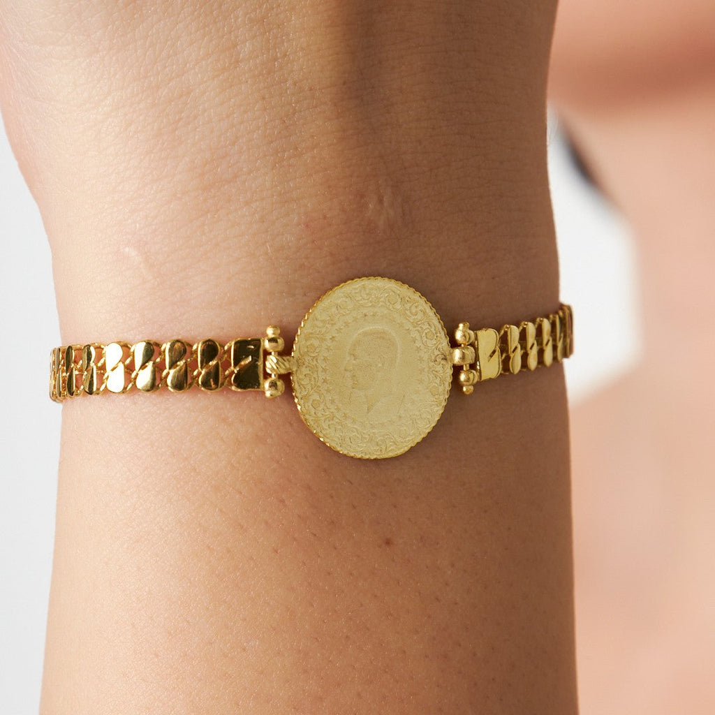 Çeyrek Daireli Çift Sıralı Zincir Bileklik - 925 GÜMÜŞ