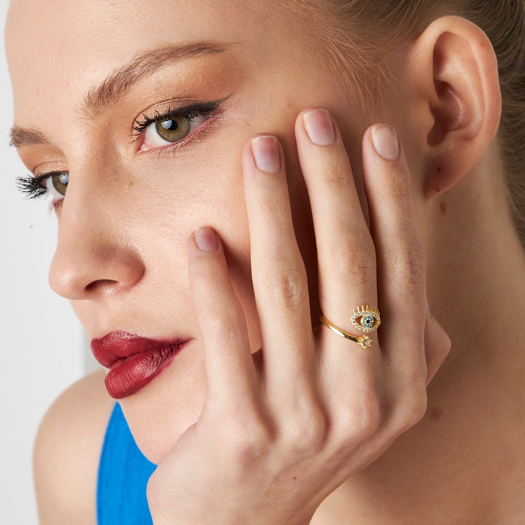 Tektaşlı Kirpik Yüzük - 925 GÜMÜŞ