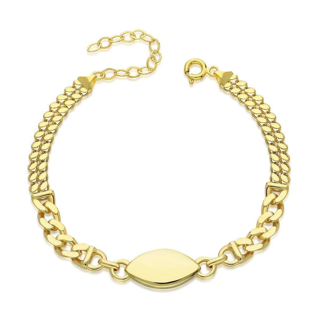 İki Zincirli Badem Bileklik - 925 GÜMÜŞ