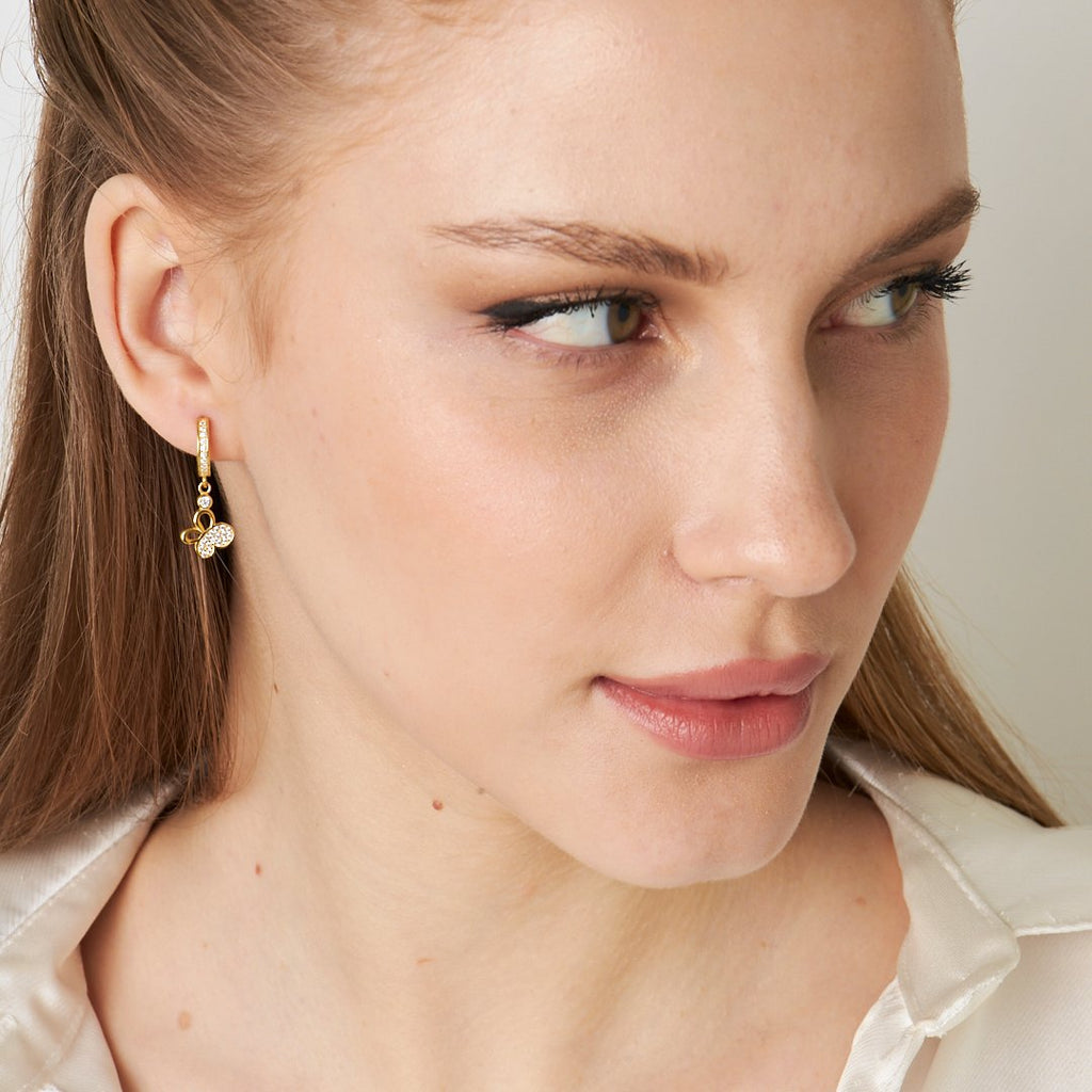 Yan Kelebek Küpe - 925 GÜMÜŞ