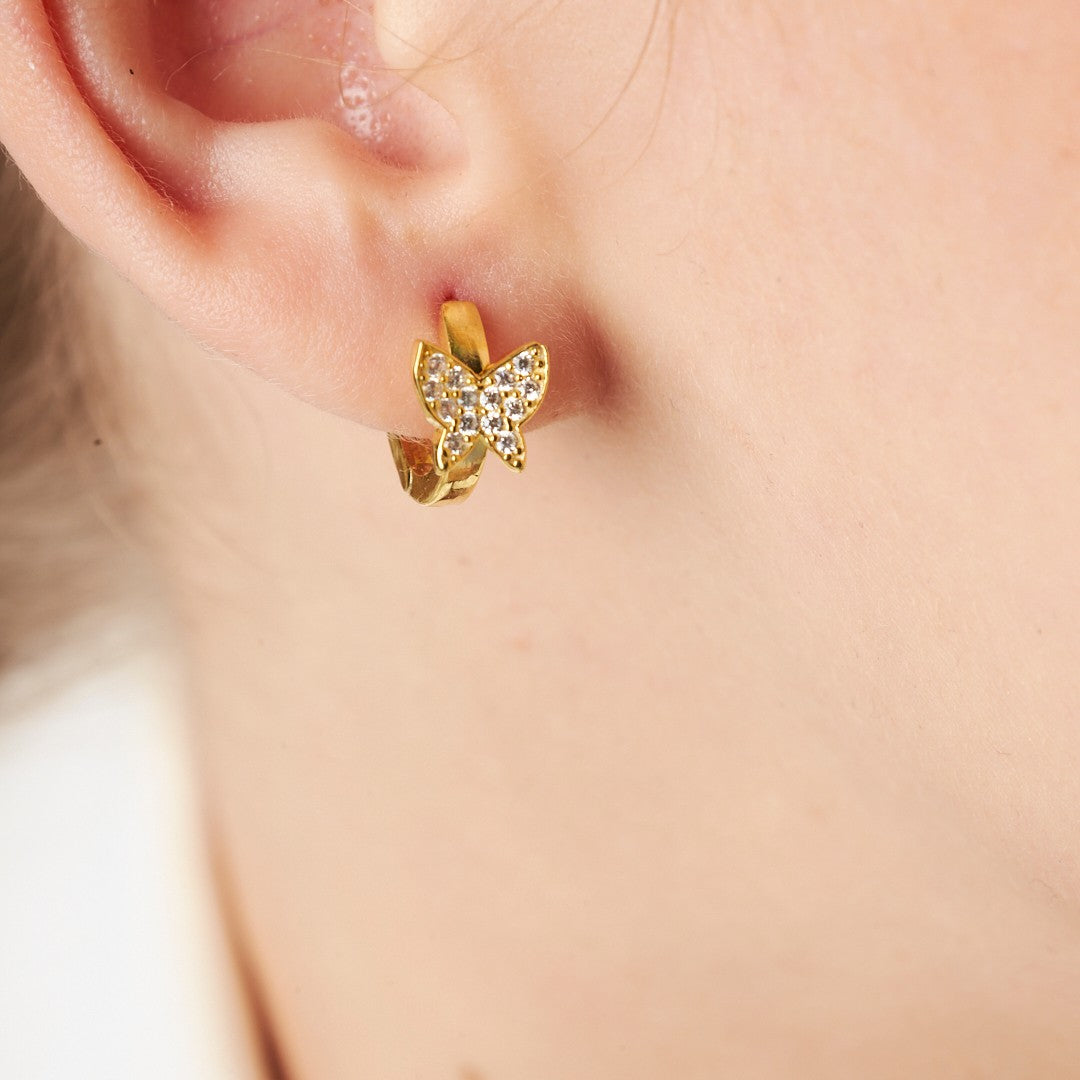 Kelebek Halka Küpe - 925 GÜMÜŞ