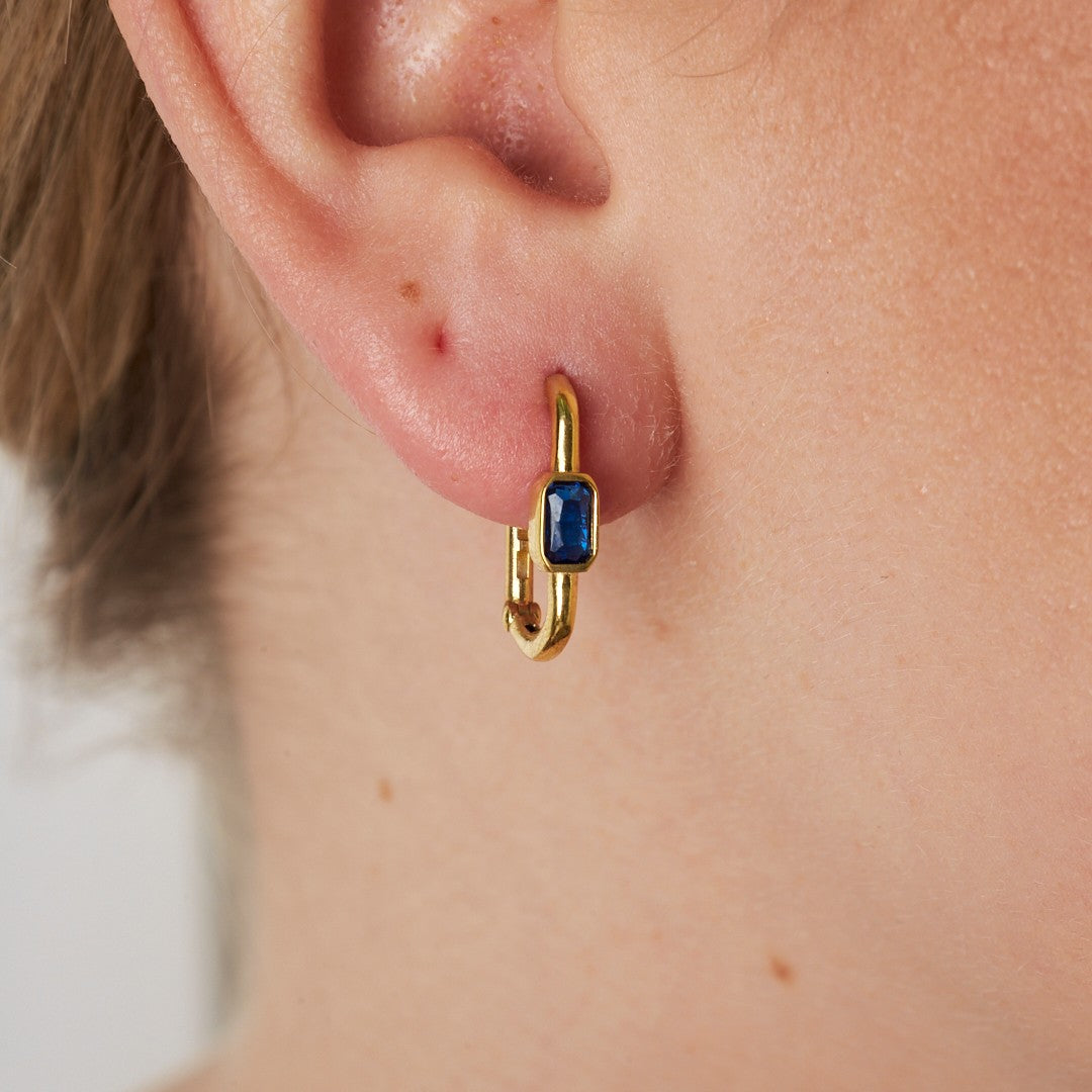 Göztaşı Kancalı Model Küpe - 925 GÜMÜŞ