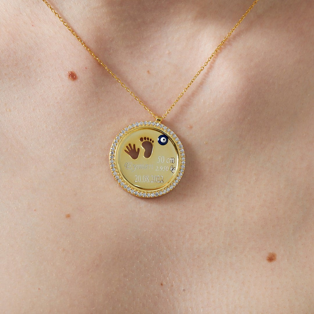 Taşlı Plakalı Yenidoğan Seti - 925 GÜMÜŞ