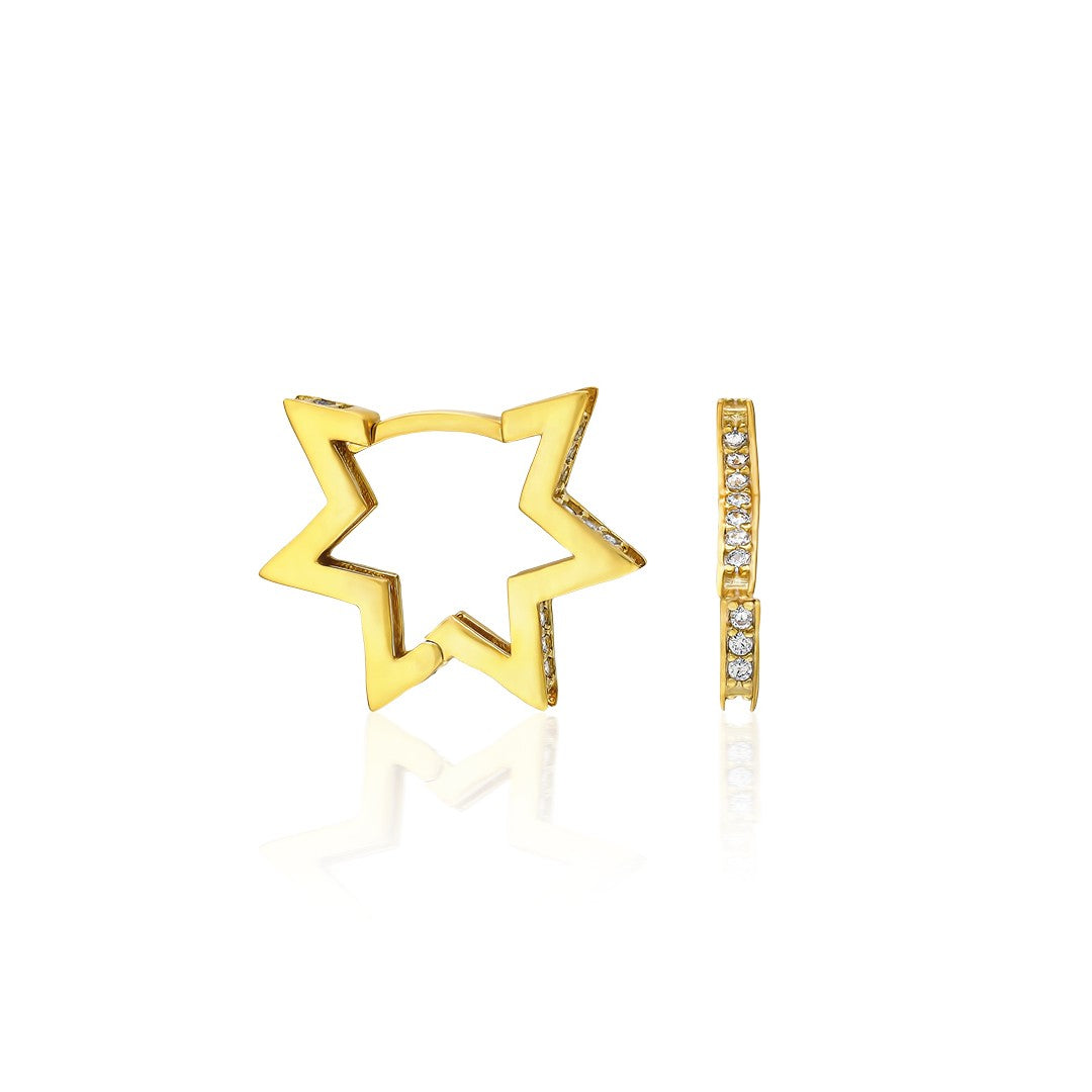 Taşlı Yıldız Küpe - 925 GÜMÜŞ