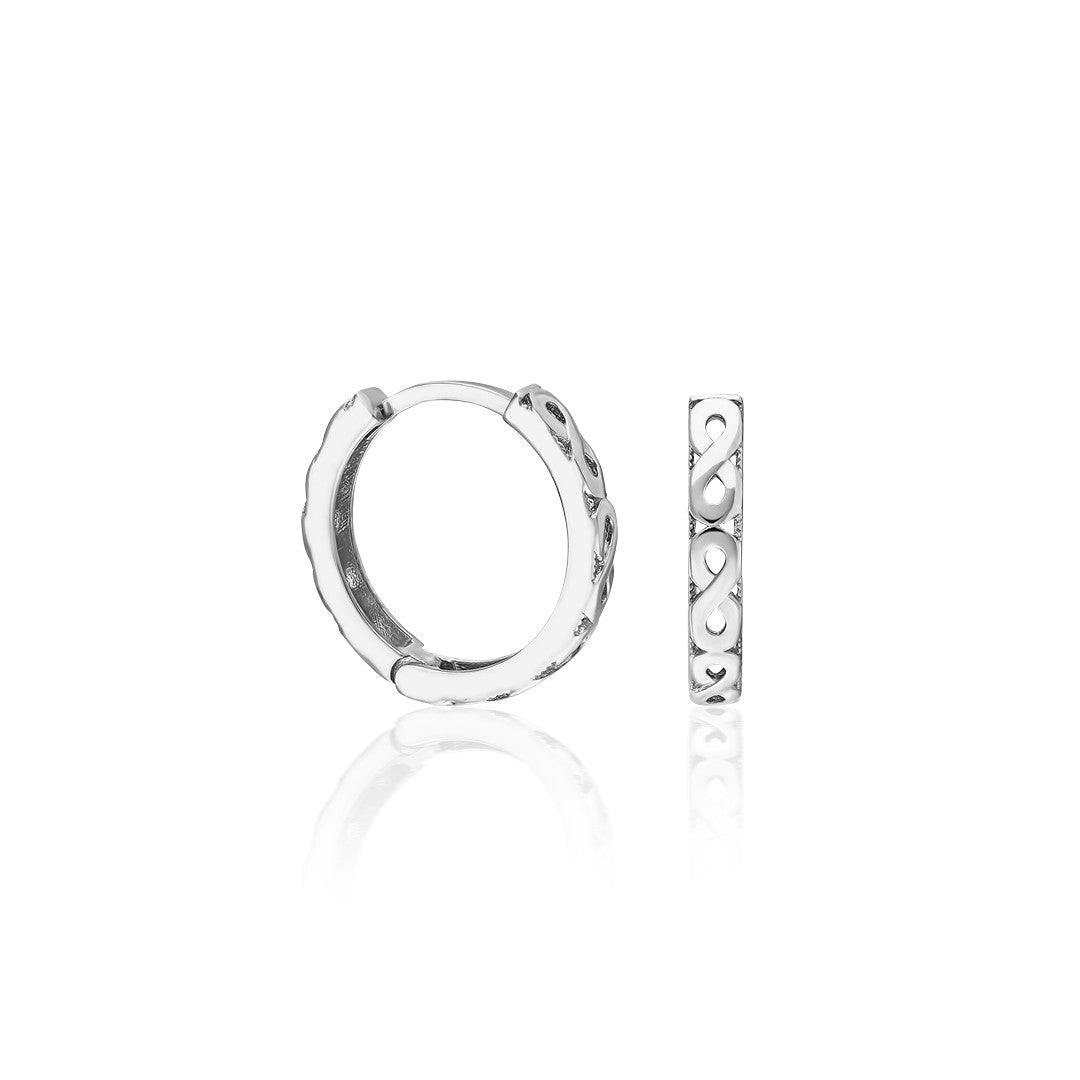 Sonsuz Detaylı Halka Küpeler - 925 GÜMÜŞ