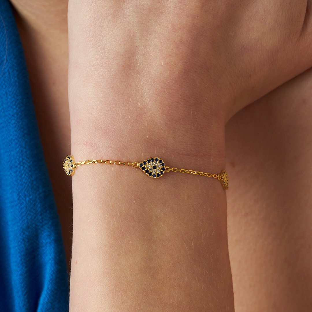 Nazar Damla Bileklik - 925 GÜMÜŞ