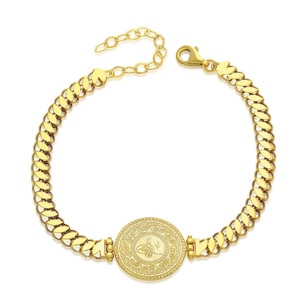 Monogram Oval Zincir Bileklik - 925 GÜMÜŞ