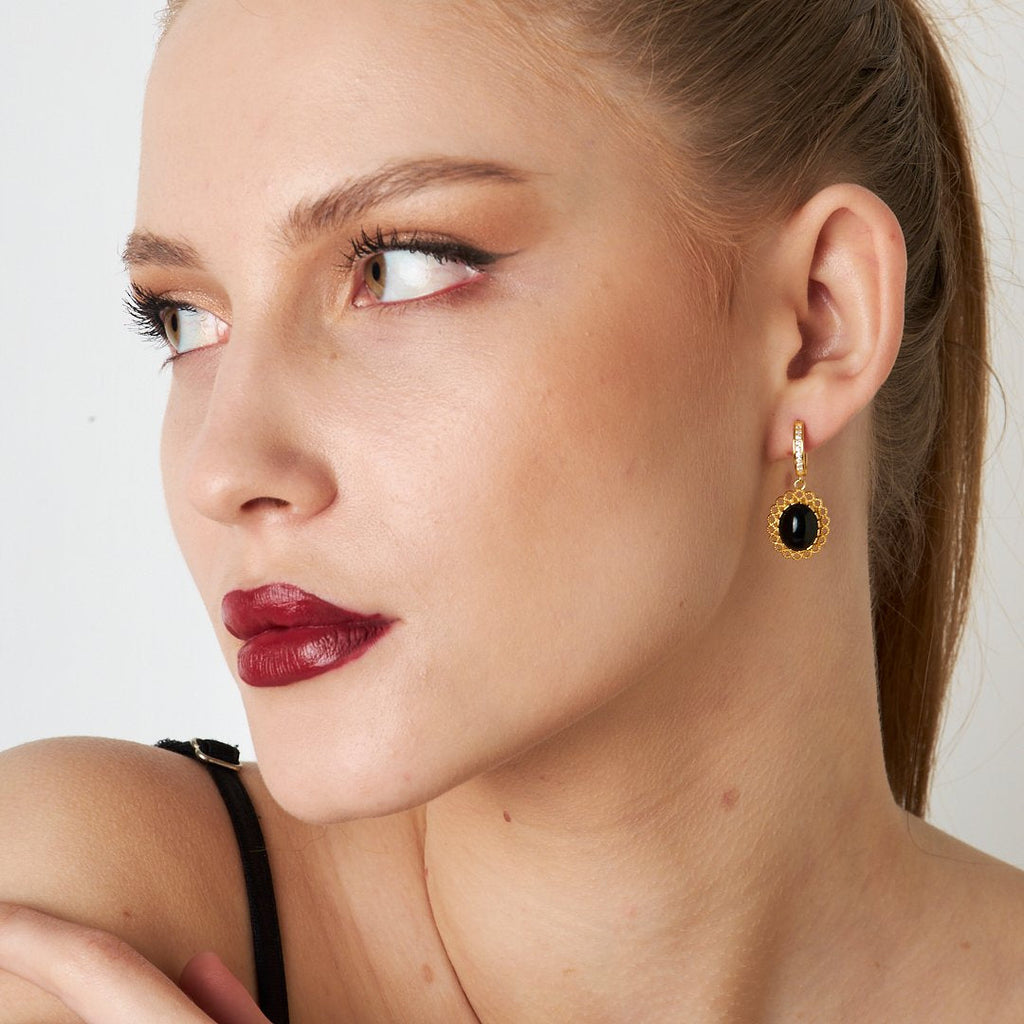 Safir Küpe - 925 GÜMÜŞ