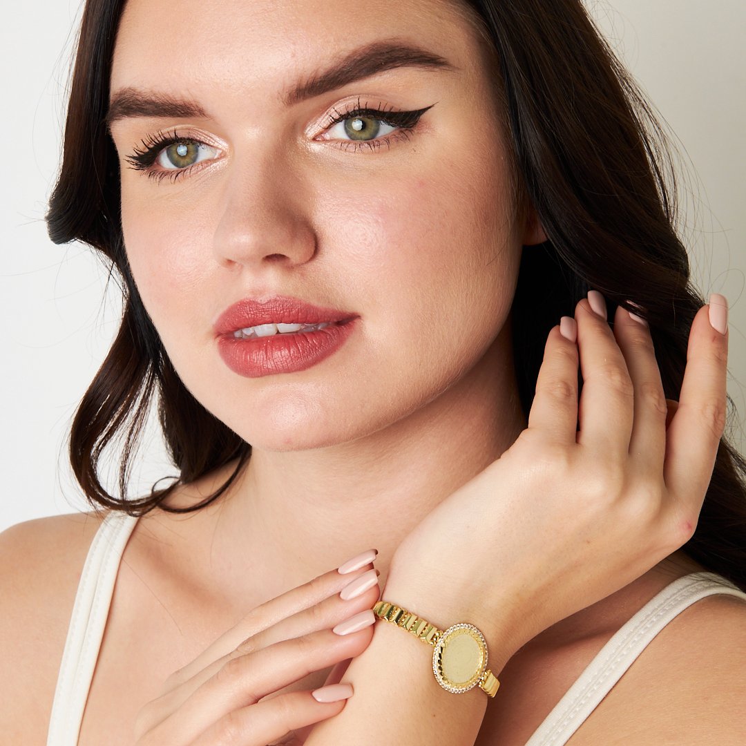 Dikdörtgen Zincir Bileklik - 925 GÜMÜŞ