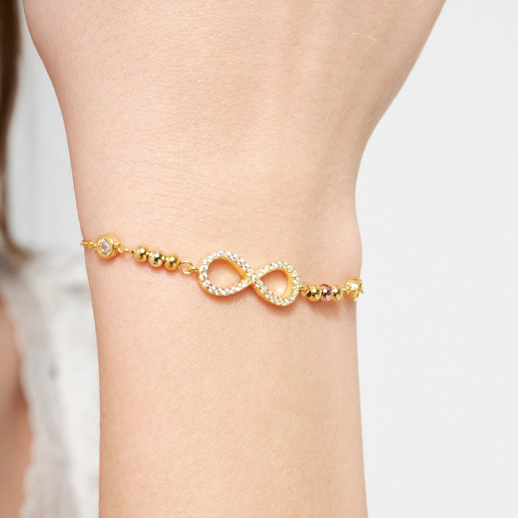 Taşlı Sonsuzluk Bilekliği - 925 GÜMÜŞ
