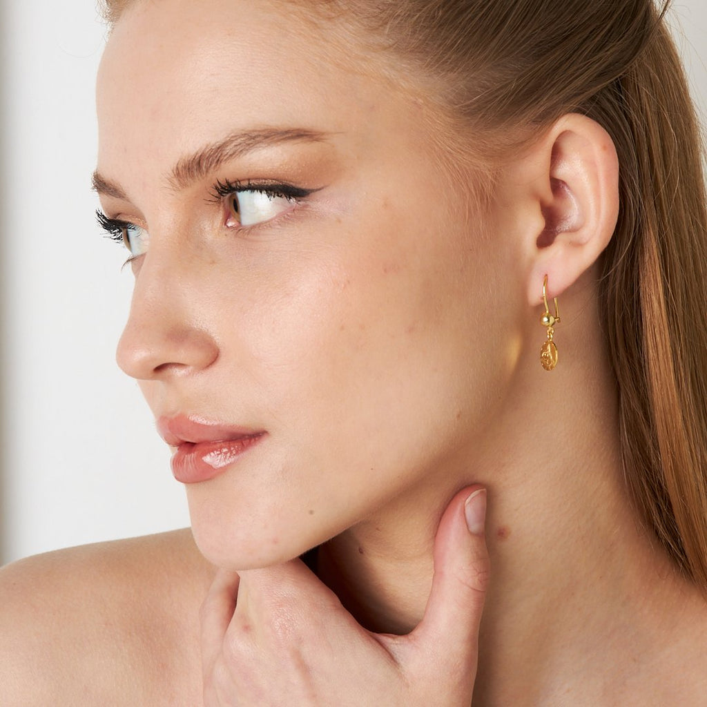 Sade Tuğra Küpe - 925 GÜMÜŞ