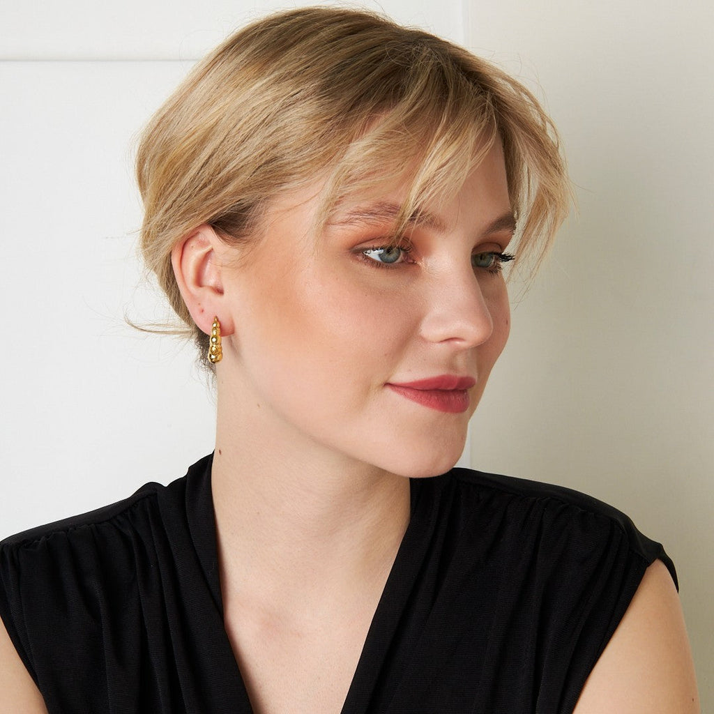 İtalyan Tasarım Taşsız Küpe - 925 GÜMÜŞ